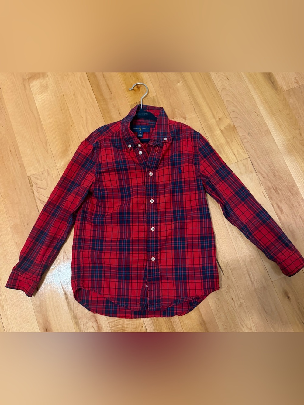 Ralph Lauren Boys Red Plaid Button-Down Shirt (size 6)
